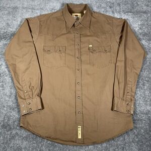 Larry Mahan Shirt Men's 3XT Brown Pearl Snap Long Sleeve Western Rodeo Cowboy
